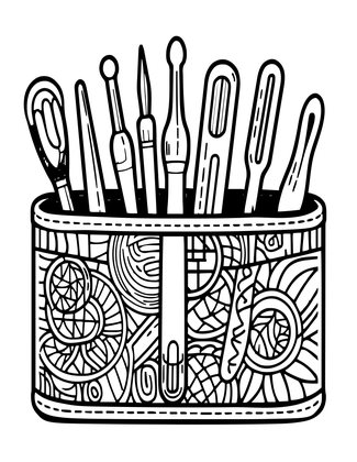 Crochet Hook Set - Free printable coloring page