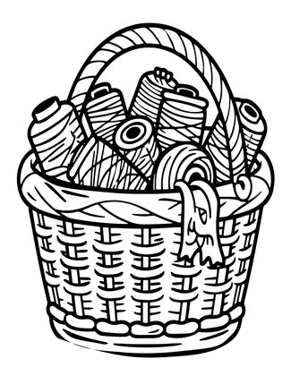 Sewing Basket - Free printable coloring page
