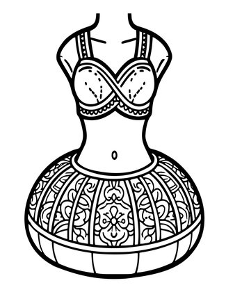 Pincushion Doll - Free printable coloring page
