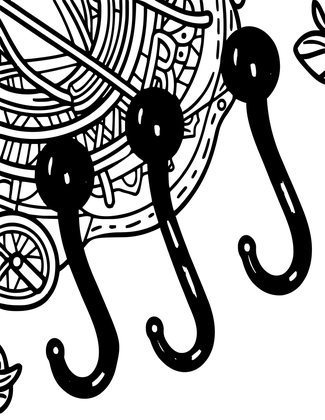 Antique Hook and Eye - Free printable coloring page