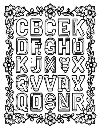 Cross Stitch Sampler - Free printable coloring page