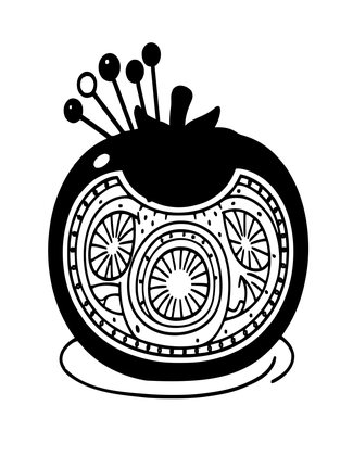 Pin Cushion - Free printable coloring page