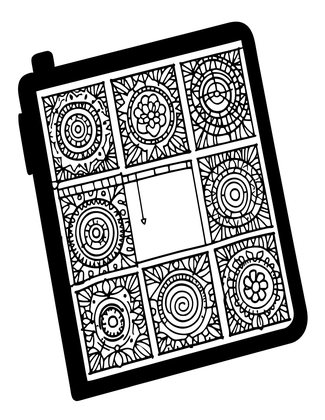 Vintage Sewing Kit - Free printable coloring page