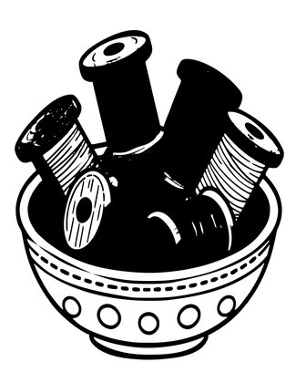 Thread Spools - Free printable coloring page