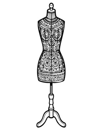 Dress Form - Free printable coloring page