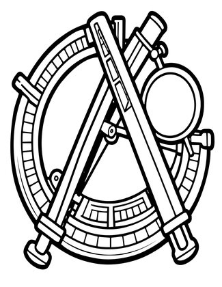 Sextant Mirror - Free printable coloring page