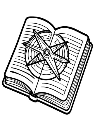 Sextant and Log Book - Free printable coloring page