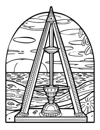 Sextant and Horizon - Free printable coloring page