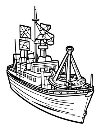 Sextant and Flags - Free printable coloring page