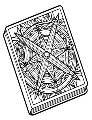 Sextant Engraving - Free printable coloring page