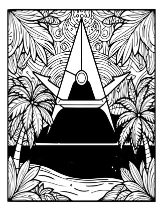 Sextant and Horizon Glow - Free printable coloring page