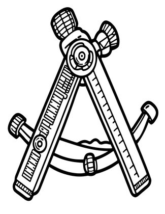 Sextant Close-Up - Free printable coloring page