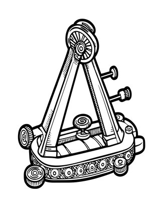 Sextant Mechanism - Free printable coloring page