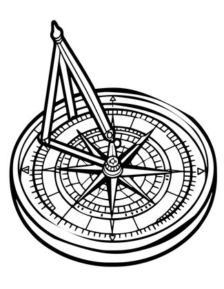 Sextant and Compass - Free printable coloring page
