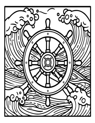 Wheel in Storm - Free printable coloring page