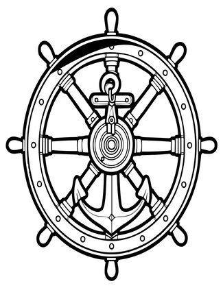 Carved Anchor - Free printable coloring page