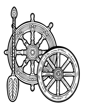 Viking Steering Oar - Free printable coloring page