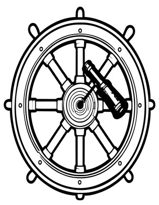 Telescope Beside - Free printable coloring page