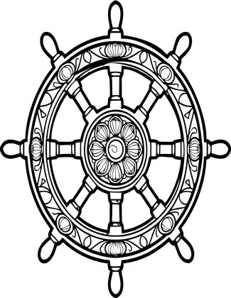 Seashell Inlay - Free printable coloring page