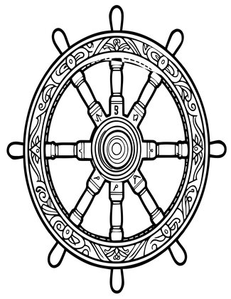 Carved Spokes - Free printable coloring page