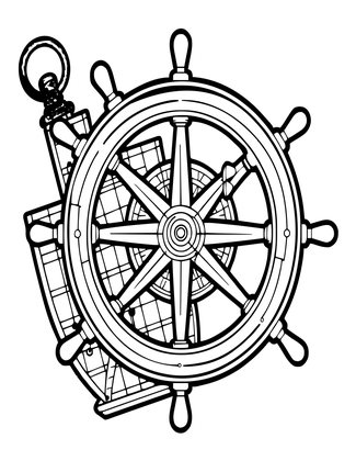 Wheel and Compass - Free printable coloring page