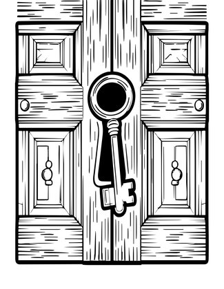 Old Door Lock - Free printable coloring page