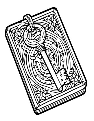 Ribbon Tied - Free printable coloring page