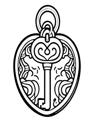 Miniature Locket - Free printable coloring page