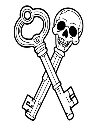 Skull Bow - Free printable coloring page