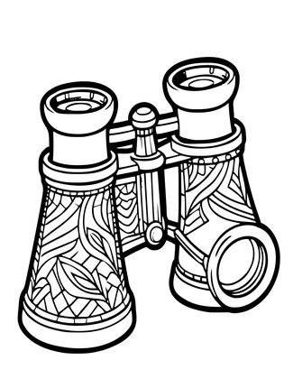 Brass Telescope - Free printable coloring page