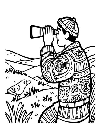 Bird Watching - Free printable coloring page