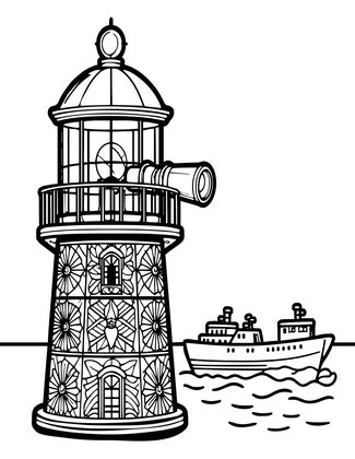 Lighthouse View - Free printable coloring page