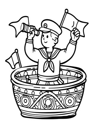 Ship Signal - Free printable coloring page