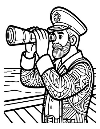 Captain's View - Free printable coloring page