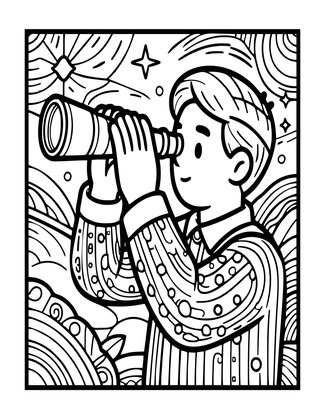 Astronomy - Free printable coloring page