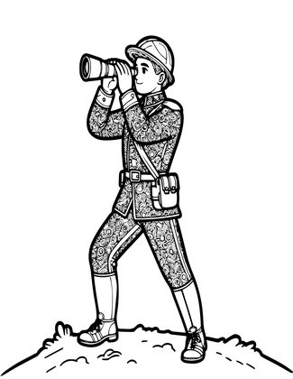 Military Scout - Free printable coloring page
