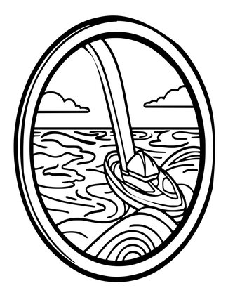 Reflected Sea - Free printable coloring page