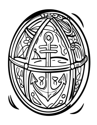 Crossed Anchors - Free printable coloring page