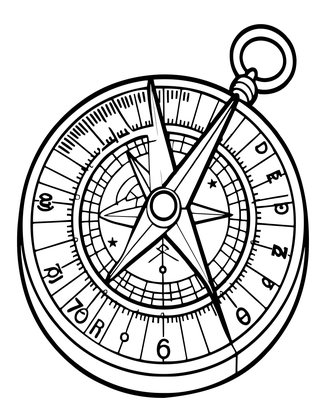 Diptych Sundial - Free printable coloring page