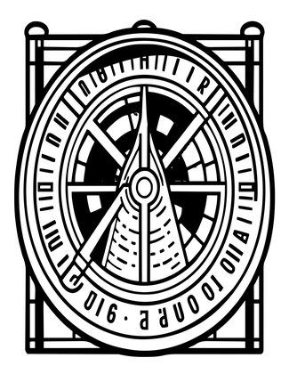 Stained Glass Sundial - Free printable coloring page