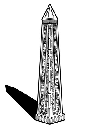 Egyptian Obelisk Dial - Free printable coloring page