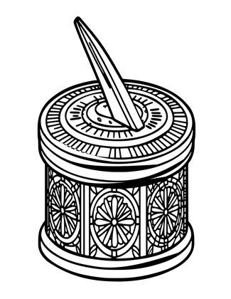 Pillar Sundial - Free printable coloring page