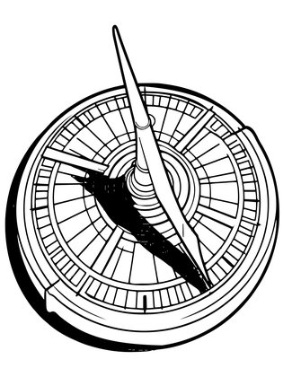 Sunrise Sundial - Free printable coloring page
