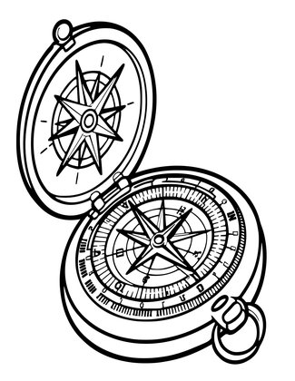 Pocket Sundial - Free printable coloring page