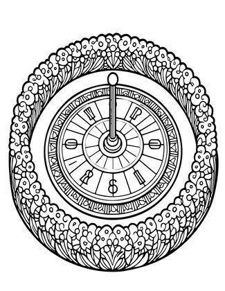 Sundial in Topiary Garden - Free printable coloring page