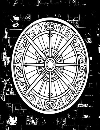 Vertical Wall Sundial - Free printable coloring page