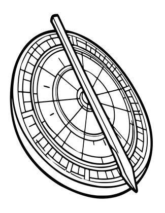 Equatorial Sundial - Free printable coloring page
