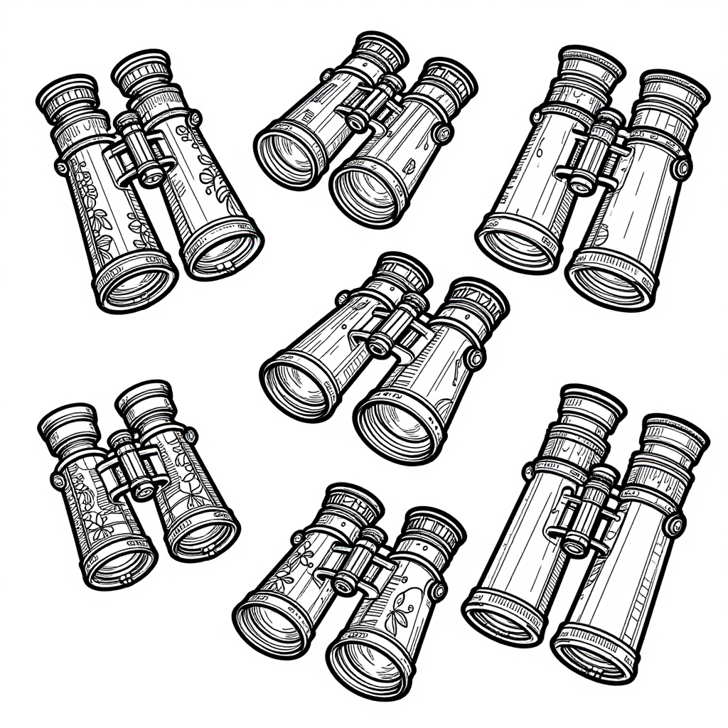 Vintage Telescopes coloring pages collection - 30 free printable pages