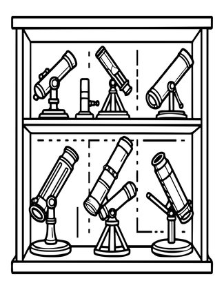 Antique Refractor Collection - Free printable coloring page