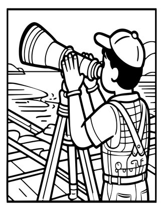 Navigation Telescope - Free printable coloring page